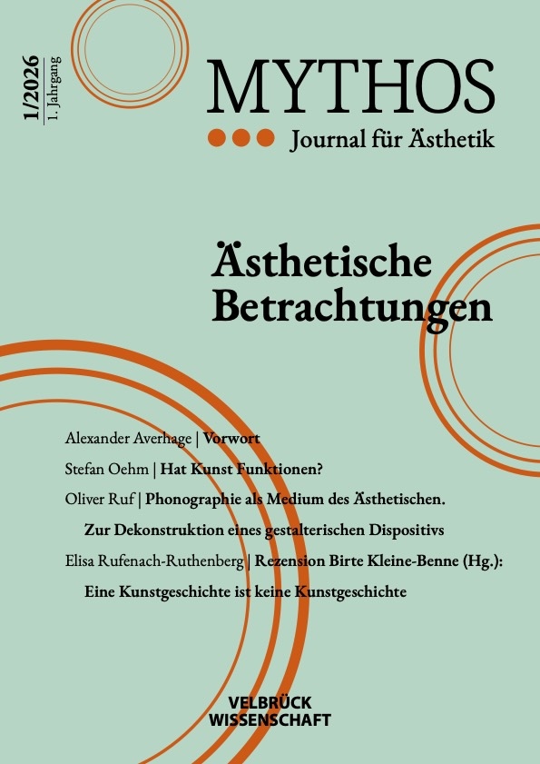 Cover Mythos. Journal für Ästhetik.